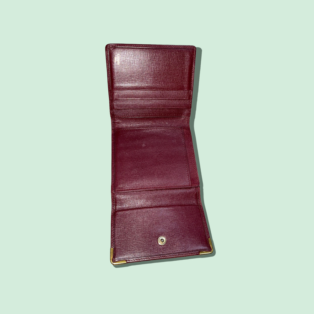 Cartier Red Tri-fold Wallet with Gold Accents - Picture 9 of 13